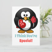 Classroom Valentijnsdag Penguin Heart Feestdagenkaart (Staand voorkant)