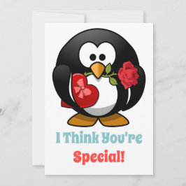 Classroom Valentijnsdag Penguin Heart Feestdagenkaart