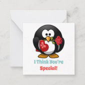 Classroom Valentijnsdag Penguin Heart Notitiekaartje (Voorkant)