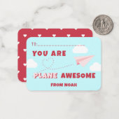 Classroom Valentijnsdag Plane Geweldige Notitiekaartje (Voorkant / Achterkant in situ)