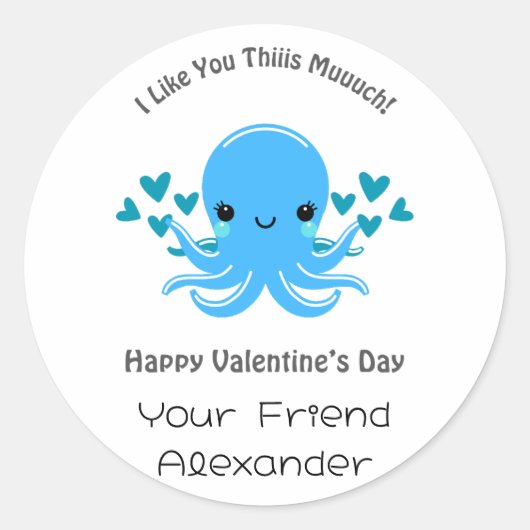 Classroom-Valentijnsdag Ronde Sticker (Voorkant)