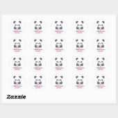 Classroom Valentijnsdag Schattige Panda Roze Hart Ronde Sticker (Vel)