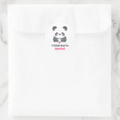Classroom Valentijnsdag Schattige Panda Roze Hart Ronde Sticker (Tas)