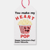 Classroom Valentijnsdag Schattige Popcorn rood Cadeaulabel (Voorkant)
