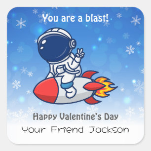 Classroom-Valentijnsdag Vierkante Sticker