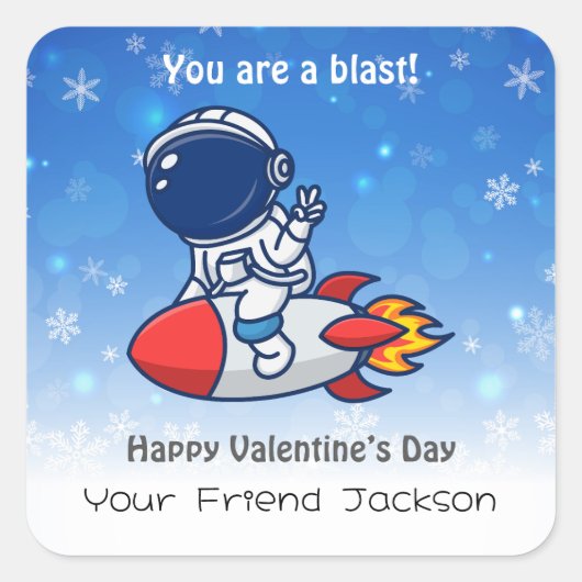 Classroom-Valentijnsdag Vierkante Sticker (Voorkant)