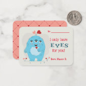 Classroom Valentijnsdag voor Boy Monster Card Notitiekaartje (Voorkant / Achterkant in situ)