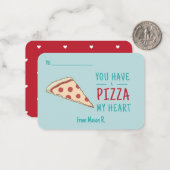 Classroom Valentijnse  Pizza van mijn hart Notitiekaartje (Voorkant / Achterkant in situ)