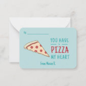 Classroom Valentijnse  Pizza van mijn hart Notitiekaartje (Voorkant)