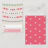 Classroom Valentine Friendship Bracelet Card Notitiekaartje (Voorkant / Achterkant)