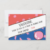 Classroom Valentine; Fun as a Pack of Bubble Gum Kaart (Achterkant)