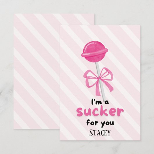 Classroom Valentine "I'm a Sucker for You" (Voorkant / Achterkant)