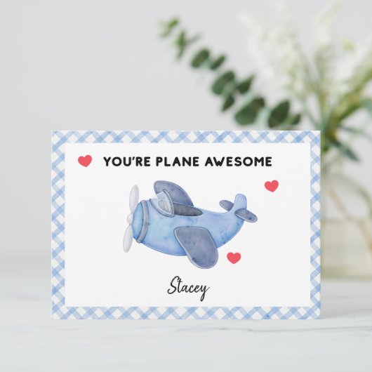 Classroom Valentine "Plane Awesome' (Staand voorkant)