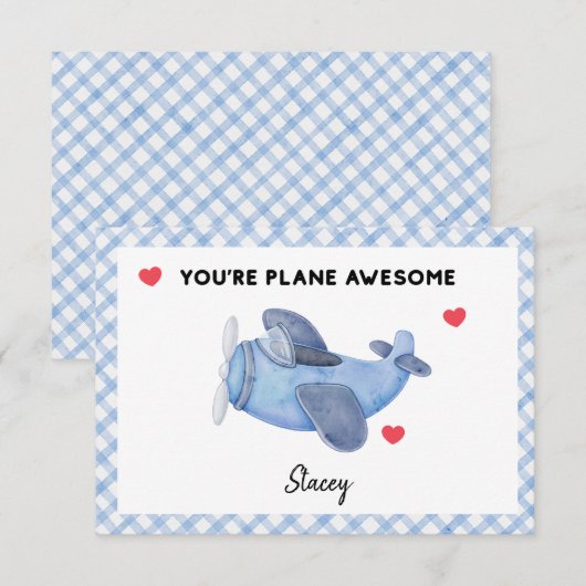 Classroom Valentine "Plane Awesome' (Voorkant / Achterkant)