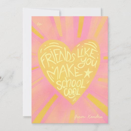 Classroom Valentine’s Day Card for school friends  Feestdagenkaart (Voorkant)