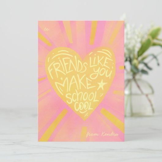 Classroom Valentine’s Day Card for school friends  Feestdagenkaart (Staand voorkant)