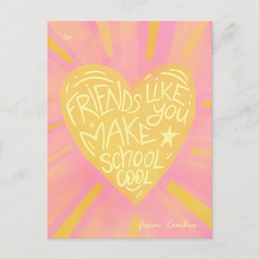 Classroom Valentine’s Day Card for school friends  Feestdagenkaart (Voorkant)