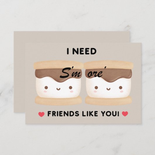 Classroom Valentine "S'more Friends Like You" (Voorkant / Achterkant)