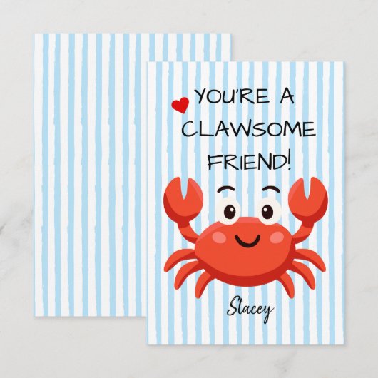 Classroom Valentine "You're a Clawsom Friend" (Voorkant / Achterkant)