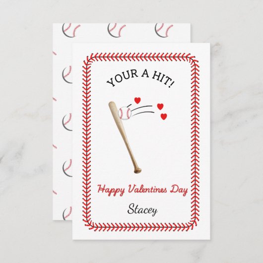 Classroom Valentine "You're A Hit" (Voorkant / Achterkant)