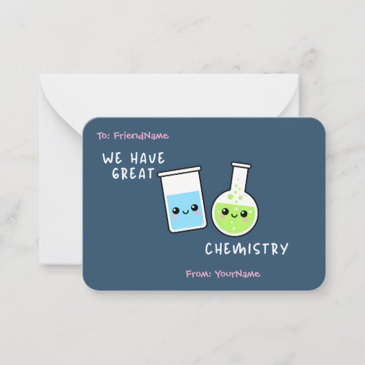 Classroom Valentines Card We Have Great Chemistry Notitiekaartje (Voorkant)
