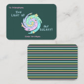 Classroom Valentines Card – You Light Up My Galaxy Notitiekaartje (Voorkant / Achterkant)