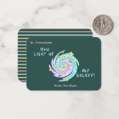 Classroom Valentines Card – You Light Up My Galaxy Notitiekaartje (Voorkant / Achterkant in situ)