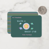 Classroom Valentines Card – You’re a Bright Star Notitiekaartje (Voorkant / Achterkant in situ)