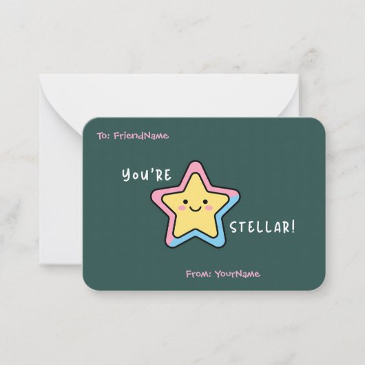 Classroom Valentines Card – You’re Stellar Notitiekaartje (Voorkant)
