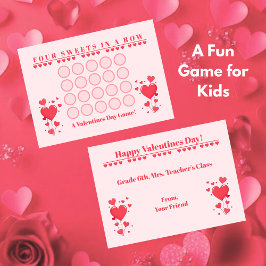 Classroom Valentine's Day Card Game-Four in a Row Notitiekaartje
