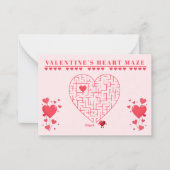 Classroom Valentine's Day Card Game-Maze Notitiekaartje (Voorkant)