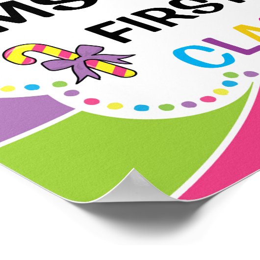 Classroom Welkomstteken in Snoep Thema Poster (Hoek)