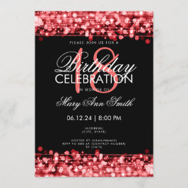 Classy 18e verjaardagsfeestje Sparkles Red Kaart