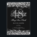 Classy 18th Birthday Party Sparkles Silver Kaart<br><div class="desc">Elegant en de 18e verjaardag van de Zilveren van de Partij van de Vrede de Zilveren sjabloon. Lichten,  snaren en sparken. Overeenkomende producten beschikbaar.</div>