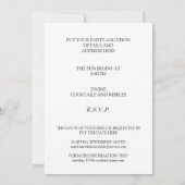 Classy 1920's Theme Costume Party Invitation Kaart (Achterkant)