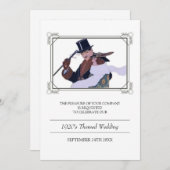 Classy 1920's Theme Wedding Invitation Kaart (Voorkant / Achterkant)