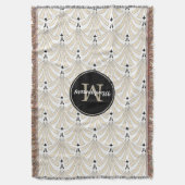 Classy 1920s  zwart & Cream-familienaam Deken (Voorkant Verticaal)