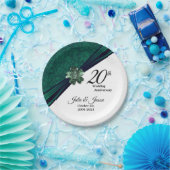 Classy 20th Emerald Wedding Jubileum Design Papieren Bordje