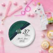 Classy 20th Emerald Wedding Jubileum Design Papieren Bordje