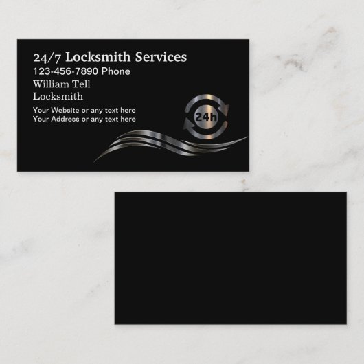 Classy 24 House Locksmith Service Visitekaartje (Voorkant / Achterkant)