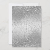Classy 25th Silver Glitter Jubileum Invitation Kaart (Achterkant)