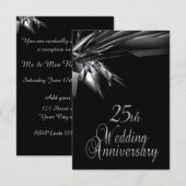 Classy 25th Wedding Jubileum Uitnodiging (Voorkant / Achterkant)