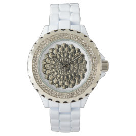Classy 3D Style Mandala Floral Pattern Horloge