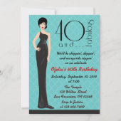 Classy 40th Birthday Invitation Kaart (Voorkant)