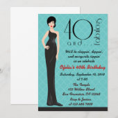 Classy 40th Birthday Invitation Kaart (Voorkant / Achterkant)