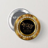 Classy 50th Golden Diamond Wedding Jubileum Ronde Button 5,7 Cm (Voorkant /achterkant)
