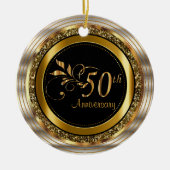Classy 50th Golden Jubileum Keramisch Ornament (Voorkant)