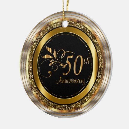 Classy 50th Golden Jubileum Keramisch Ornament (Links)