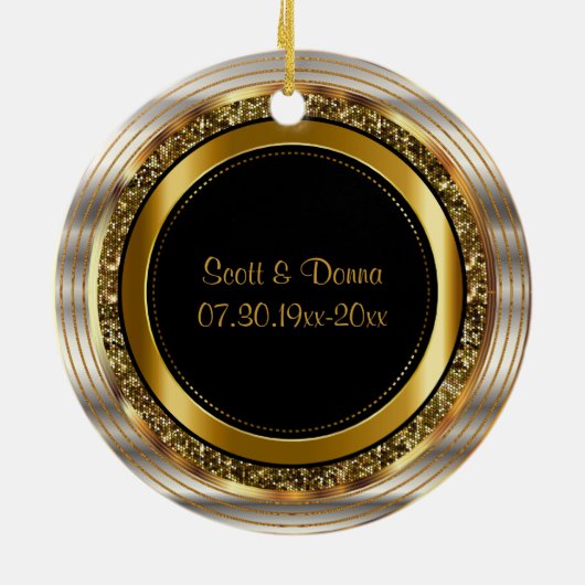 Classy 50th Golden Jubileum Keramisch Ornament (Achterkant)