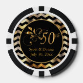 Classy 50th Golden Wedding Jubileum Pokerchips (Voorkant)